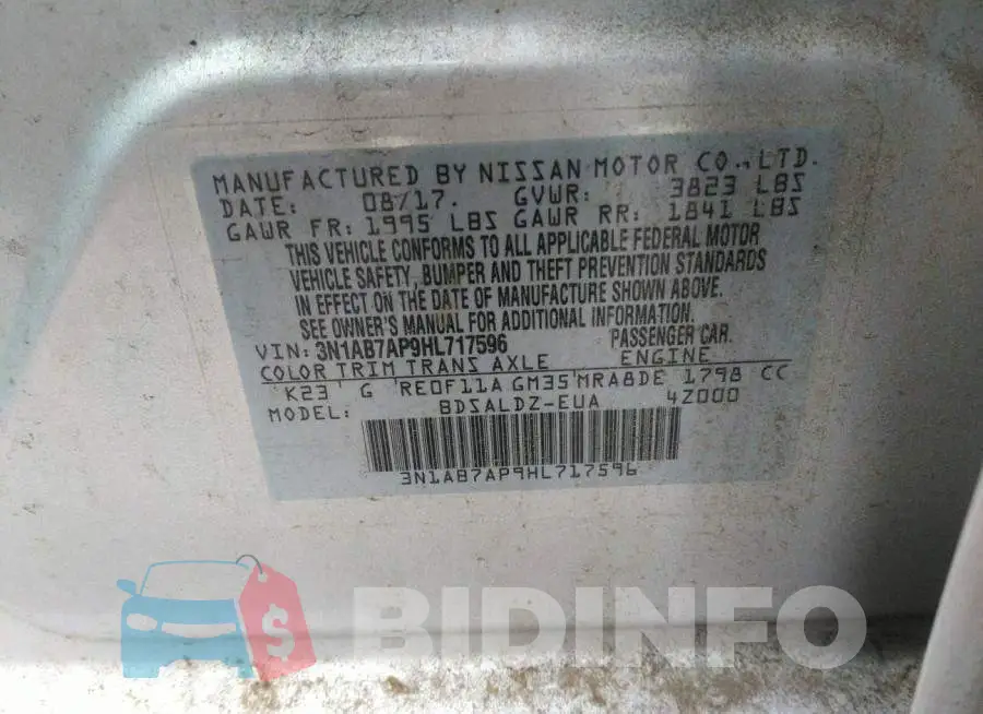 3N1AB7AP9HL717596 Photo# 9