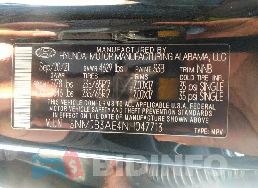 5NMJB3AE4NH047713 Photo# 9