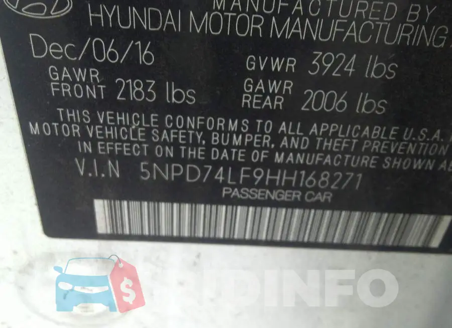5NPD74LF9HH168271 Photo# 9