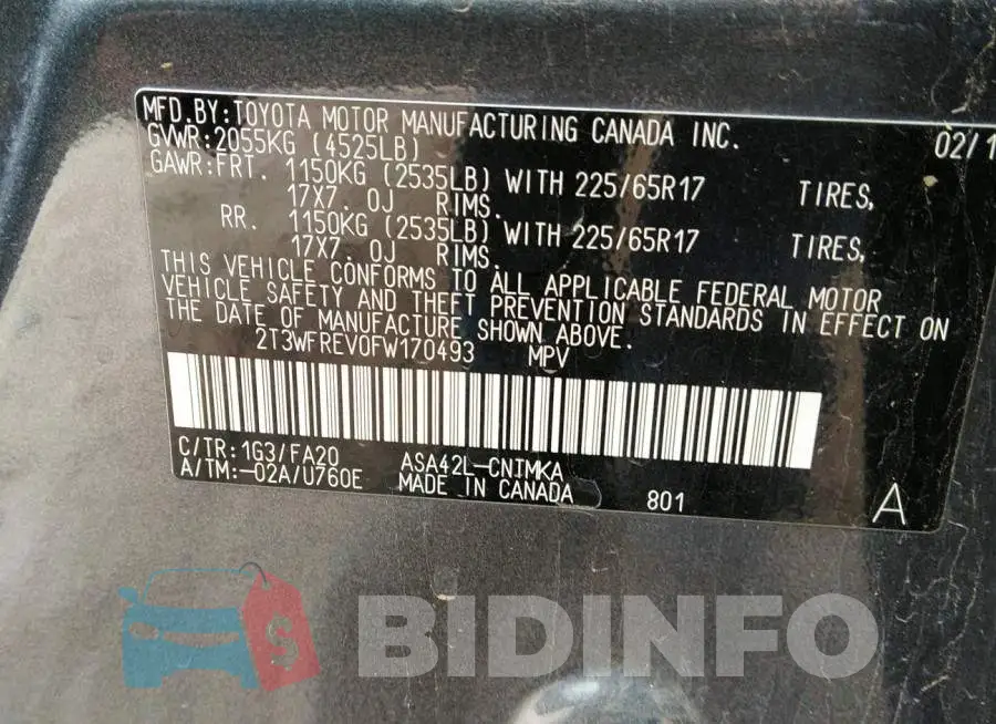 2T3WFREV0FW170493 Photo# 9