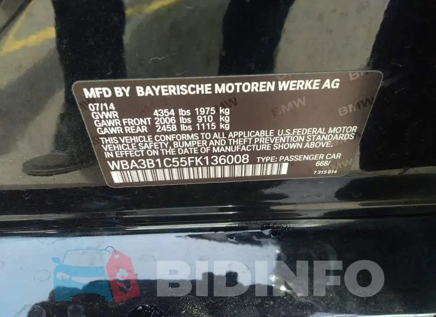 WBA3B1C55FK136008 Photo# 9