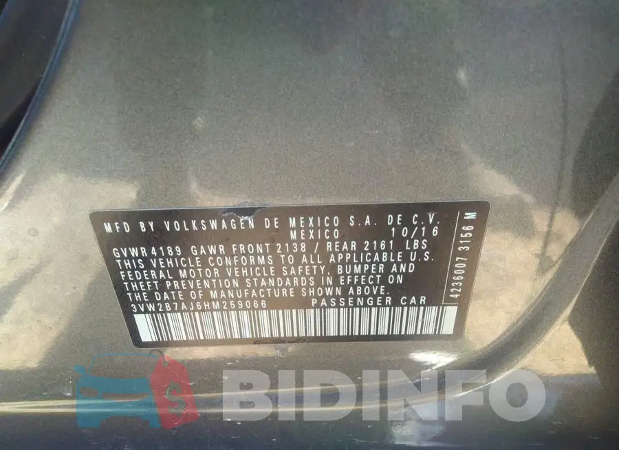 3VW2B7AJ6HM259066 Photo# 9