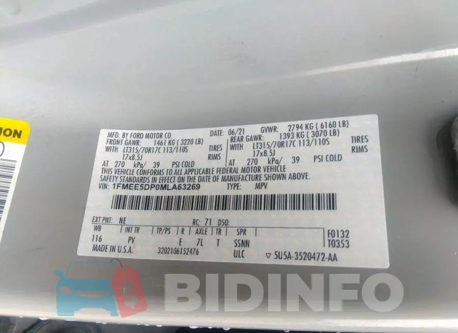 1FMEE5DP0MLA63269 Photo# 9