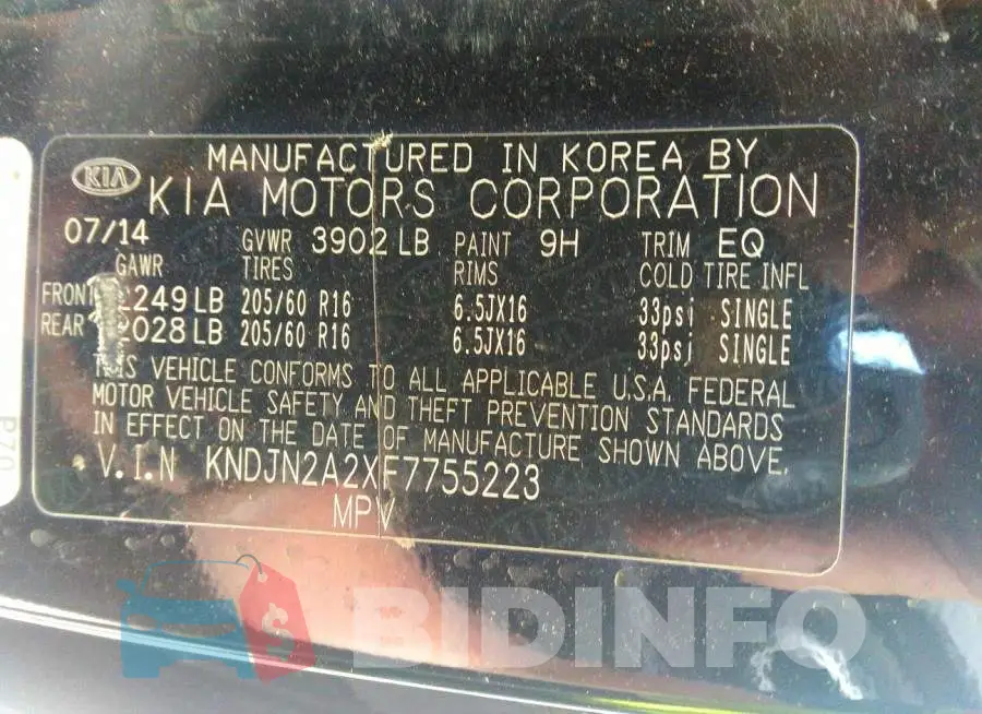 KNDJN2A2XF7755223 Photo# 9