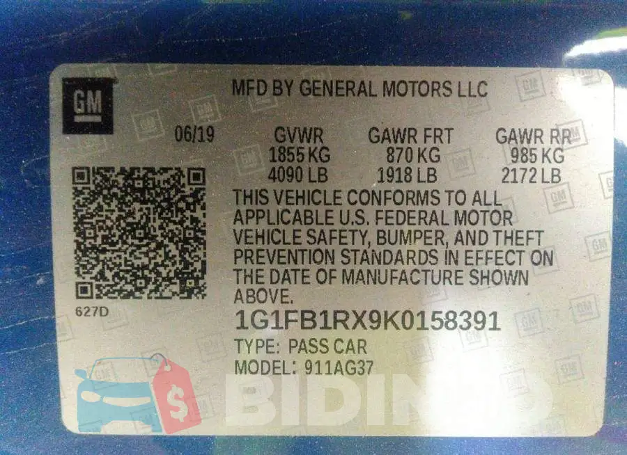 1G1FB1RX9K0158391 Photo# 9