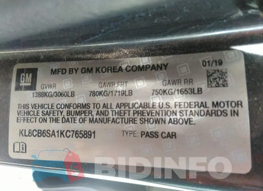 KL8CB6SA1KC765891 Photo# 9