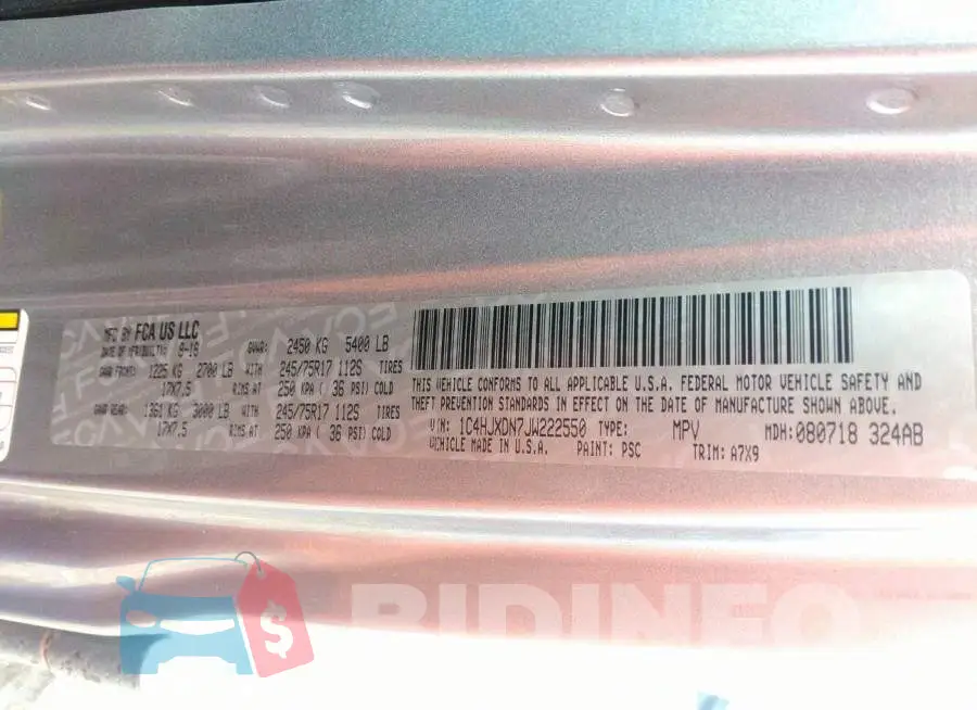 1C4HJXDN7JW222550 Photo# 9