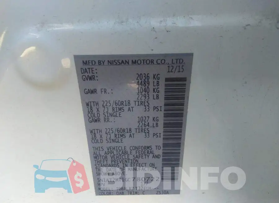 5N1AT2MT1GC780722 Photo# 9