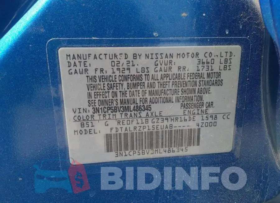 3N1CP5BV3ML486345 Photo# 9