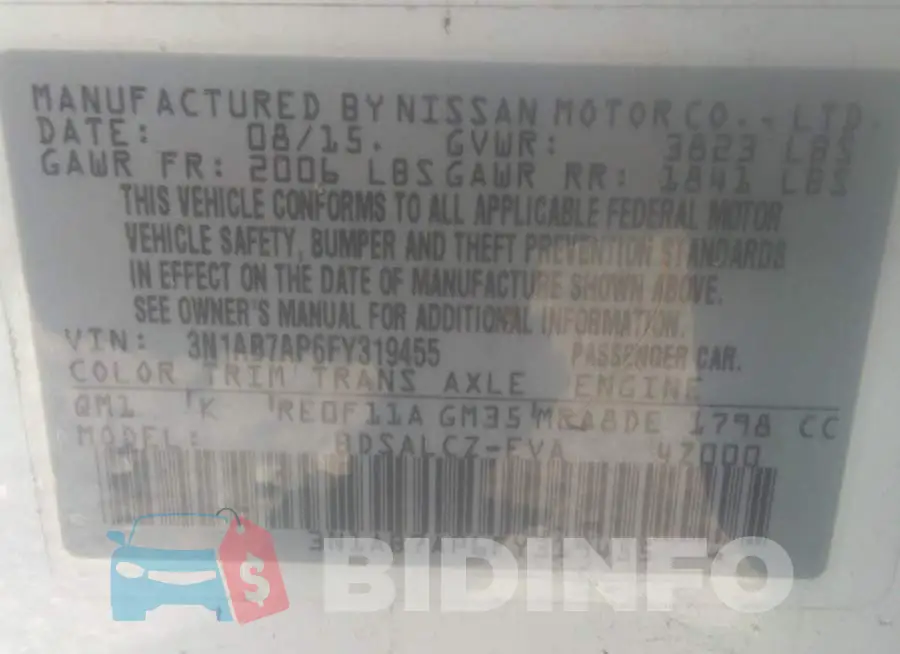 3N1AB7AP6FY319455 Photo# 9