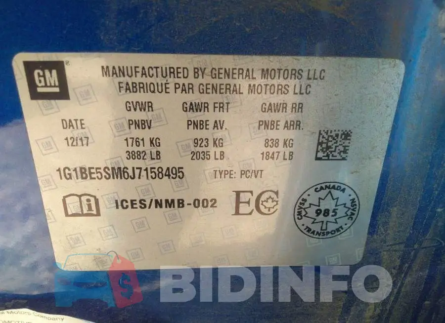 1G1BE5SM6J7158495 Photo# 9