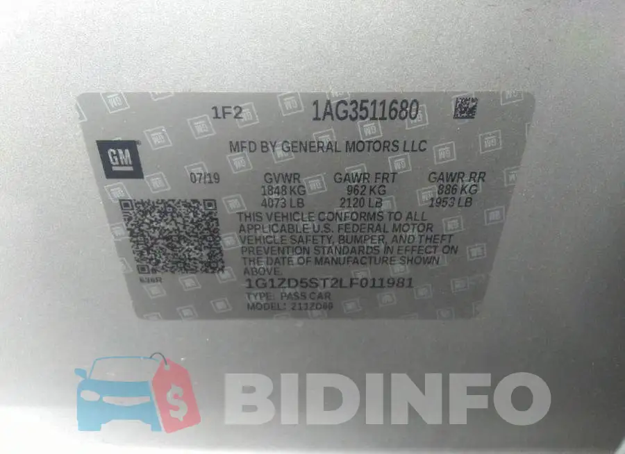 1G1ZD5ST2LF011981 Photo# 9
