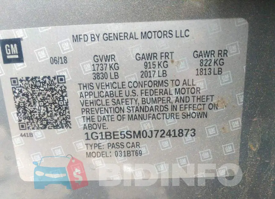 1G1BE5SM0J7241873 Photo# 9