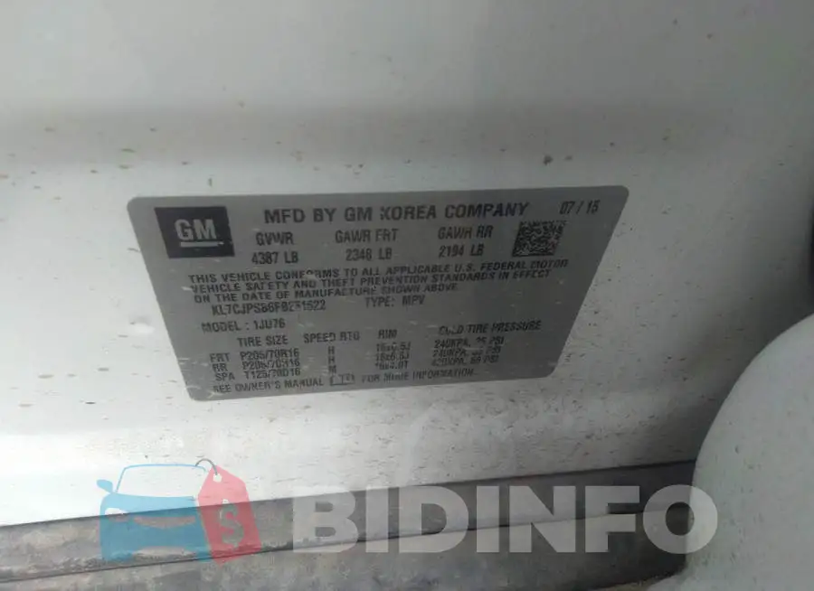 KL7CJPSB6FB251522 Photo# 9