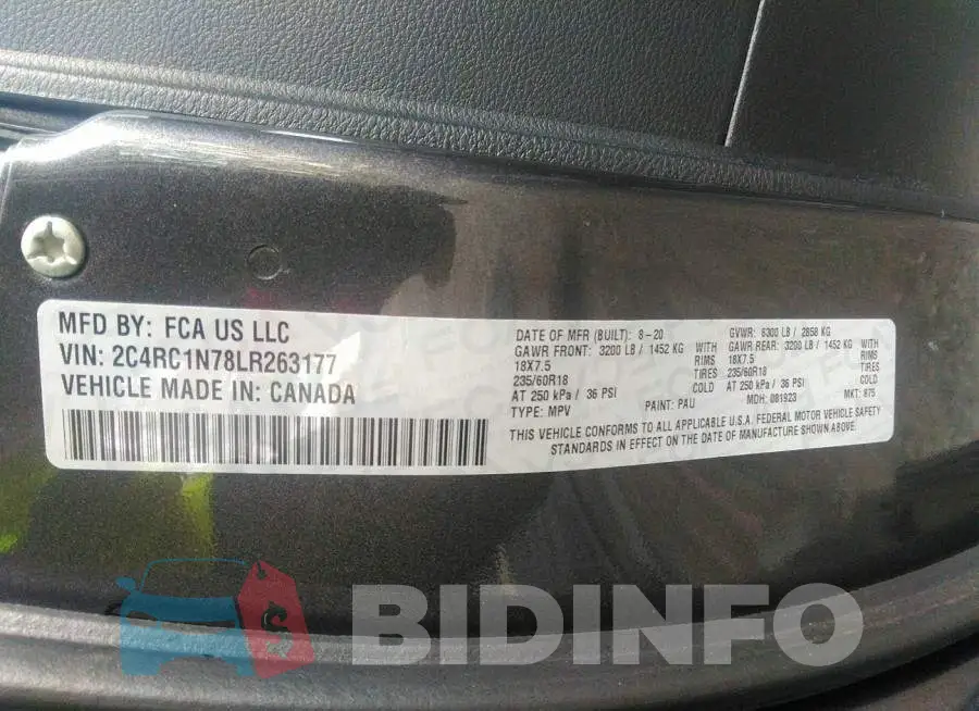 2C4RC1N78LR263177 Photo# 9