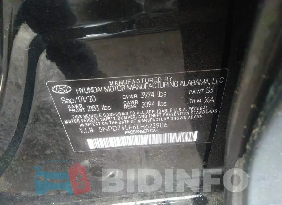 5NPD74LF6LH622906 Photo# 9