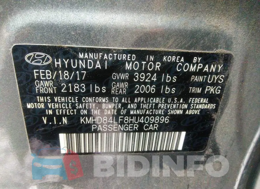 KMHD84LF8HU409896 Photo# 9