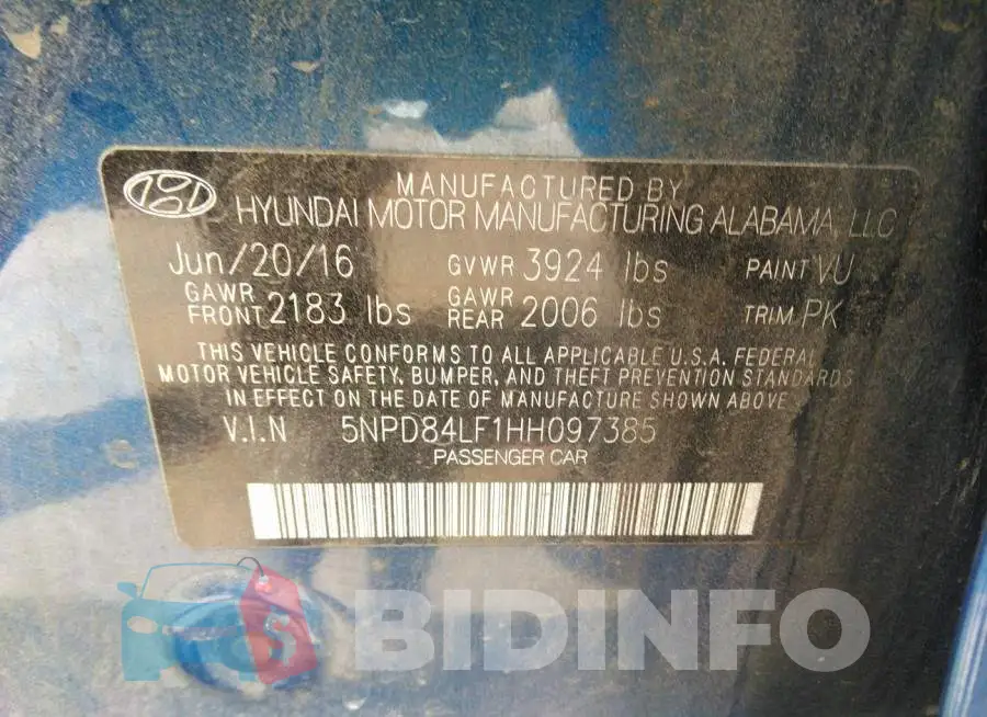 5NPD84LF1HH097385 Photo# 9