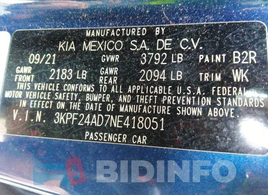 3KPF24AD7NE418051 Photo# 9