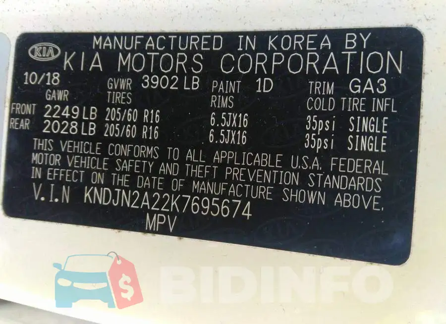 KNDJN2A22K7695674 Photo# 9