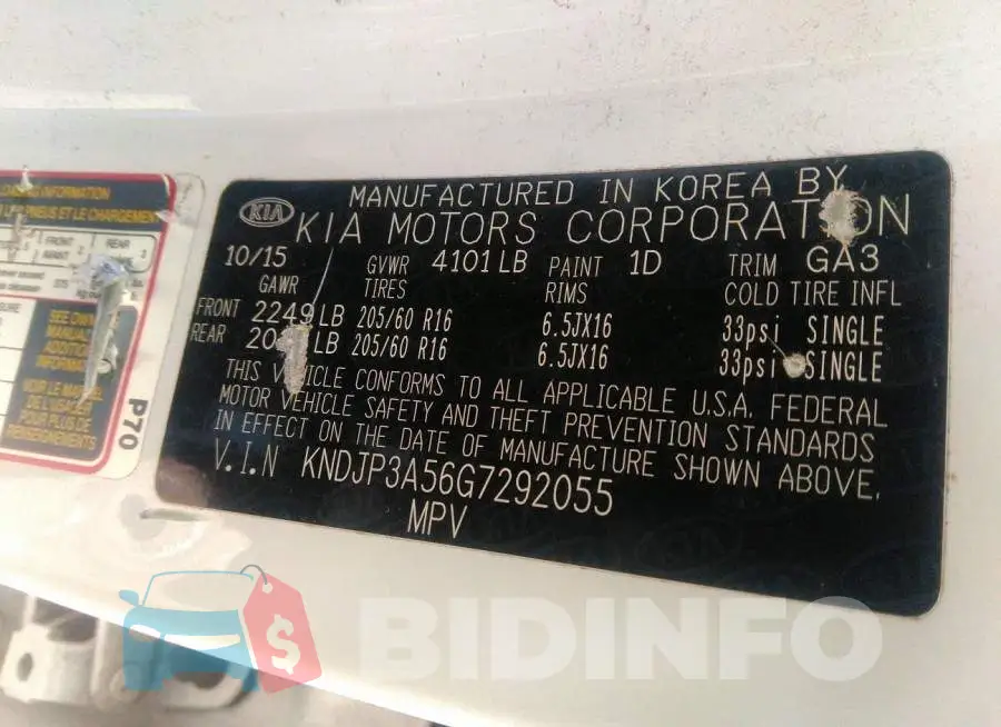 KNDJP3A56G7292055 Photo# 9