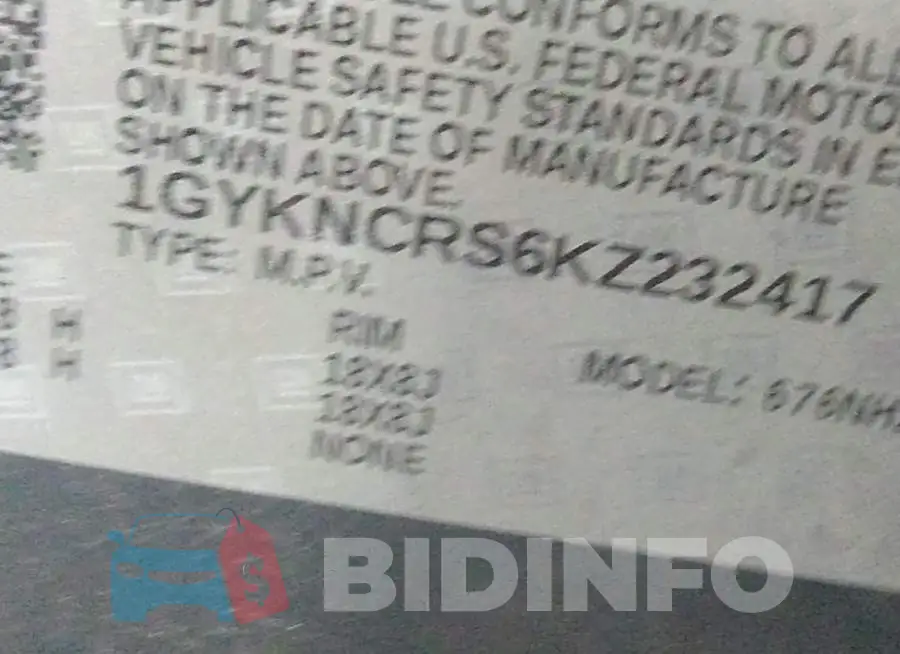 1GYKNCRS6KZ232417 Photo# 9