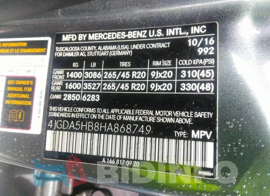 4JGDA5HB8HA868749 Photo# 9