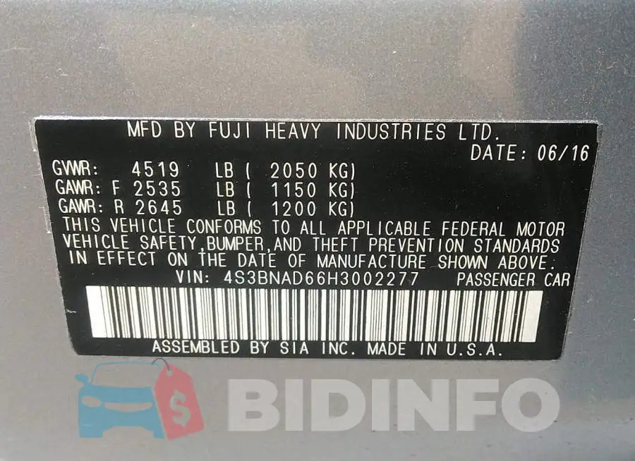 4S3BNAD66H3002277 Photo# 9