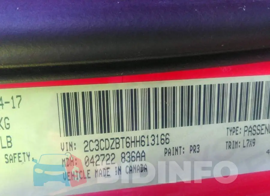 2C3CDZBT6HH613166 Photo# 9