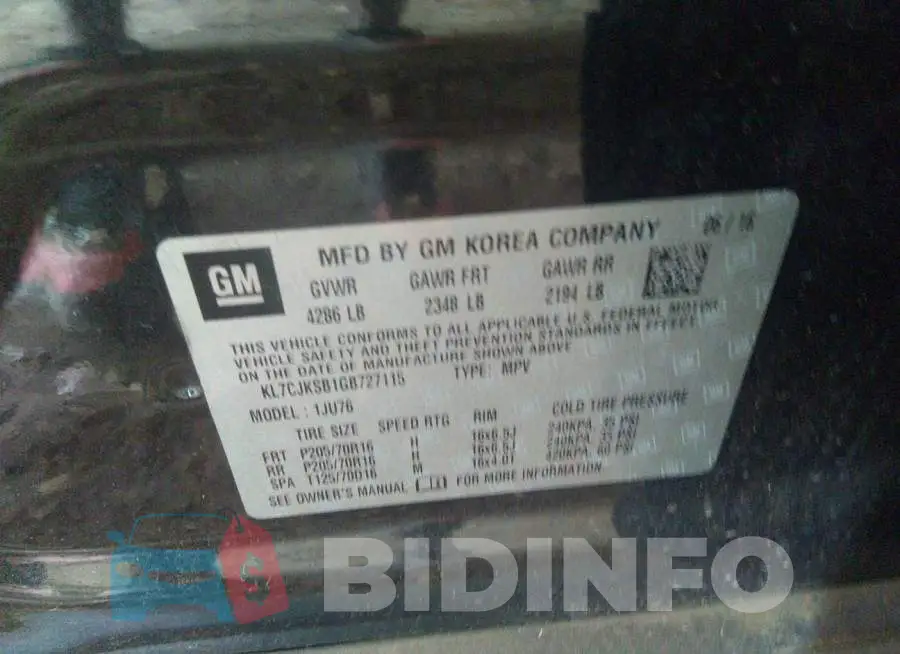 KL7CJKSB1GB727115 Photo# 9