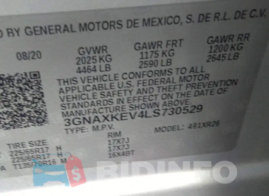 3GNAXKEV4LS730529 Photo# 9