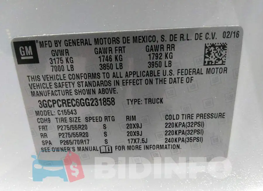 3GCPCREC6GG231858 Photo# 9
