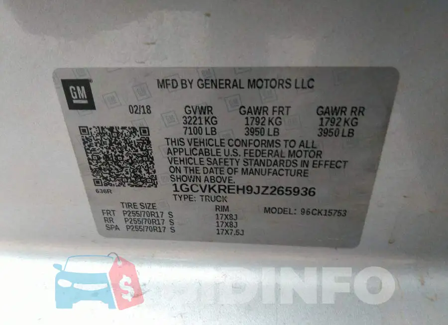1GCVKREH9JZ265936 Photo# 9