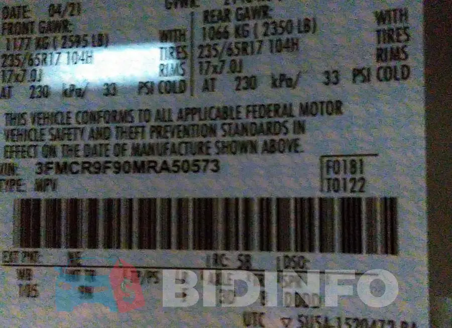 3FMCR9F90MRA50573 Photo# 9