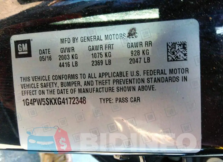 1G4PW5SKXG4172348 Photo# 9
