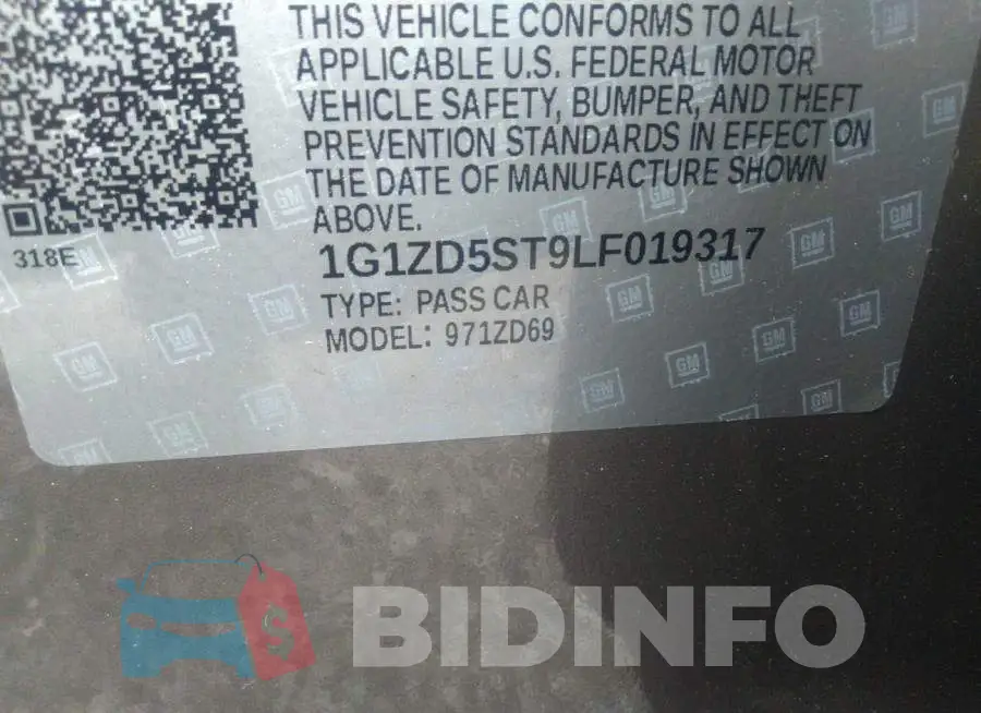 1G1ZD5ST9LF019317 Photo# 9