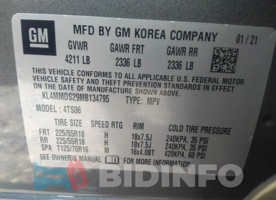 KL4MMDS29MB134795 Photo# 9