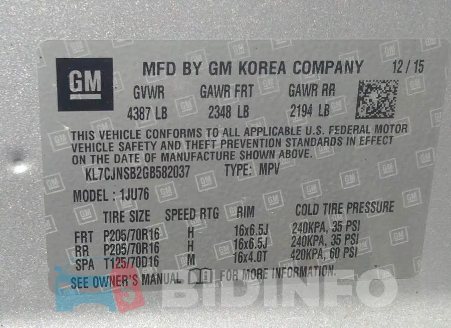 KL7CJNSB2GB582037 Photo# 9
