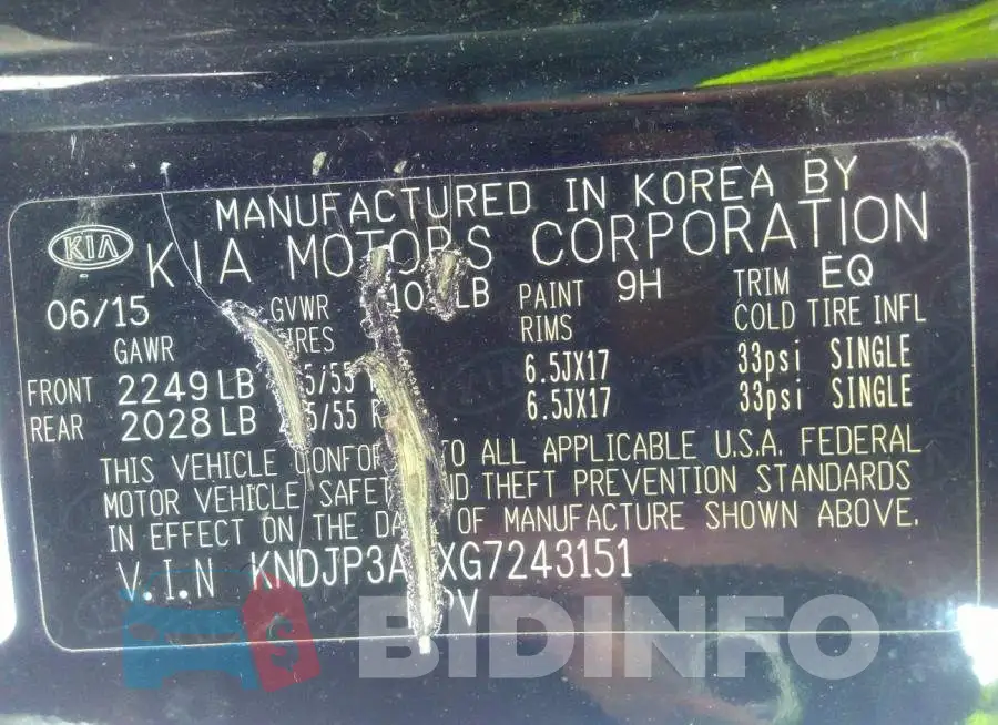 KNDJP3A5XG7243151 Photo# 9