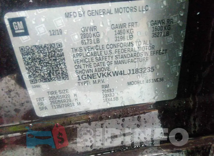 1GNEVKKW4LJ183235 Photo# 9