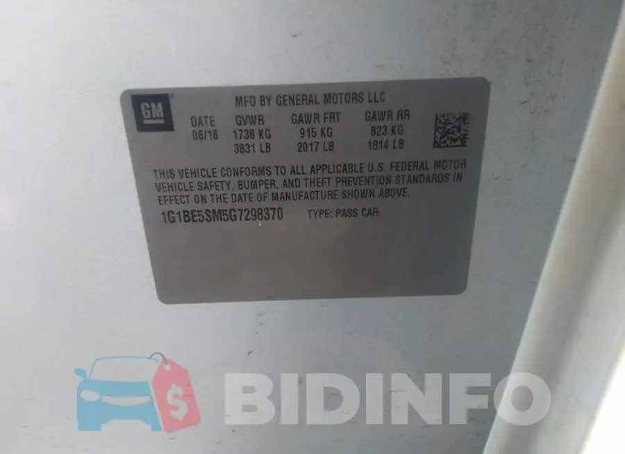1G1BE5SM5G7298370 Photo# 9