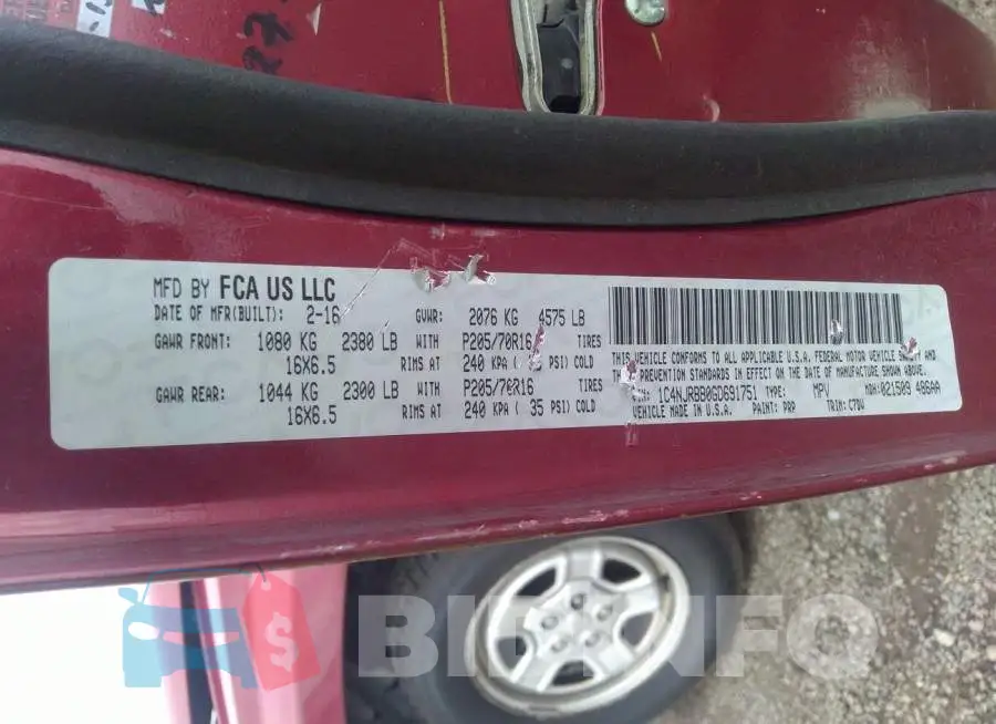 1C4NJRBB0GD691751 Photo# 9