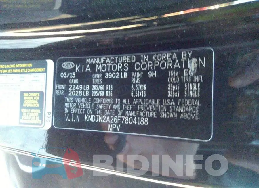 KNDJN2A26F7804188 Photo# 9