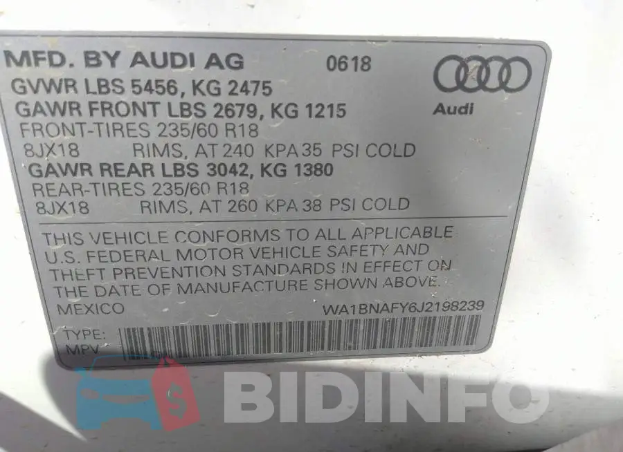 WA1BNAFY6J2198239 Photo# 9