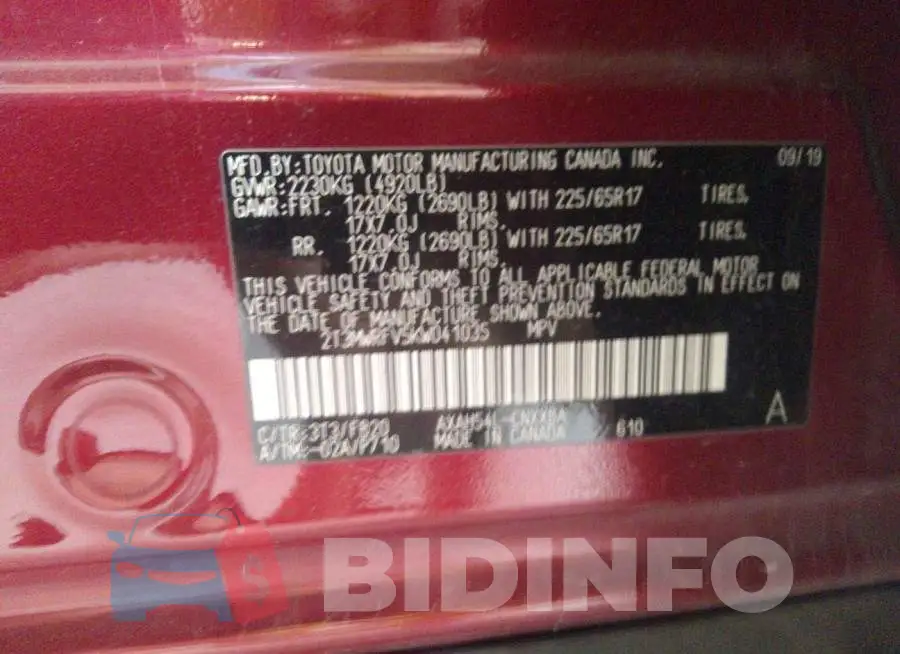 2T3MWRFV5KW041035 Photo# 9