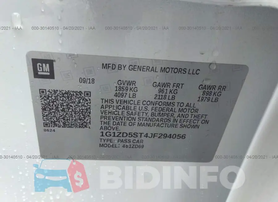 1G1ZD5ST4JF294056 Photo# 9