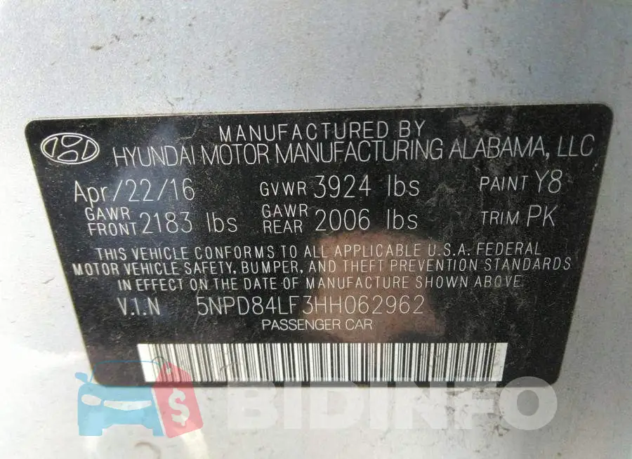 5NPD84LF3HH062962 Photo# 9
