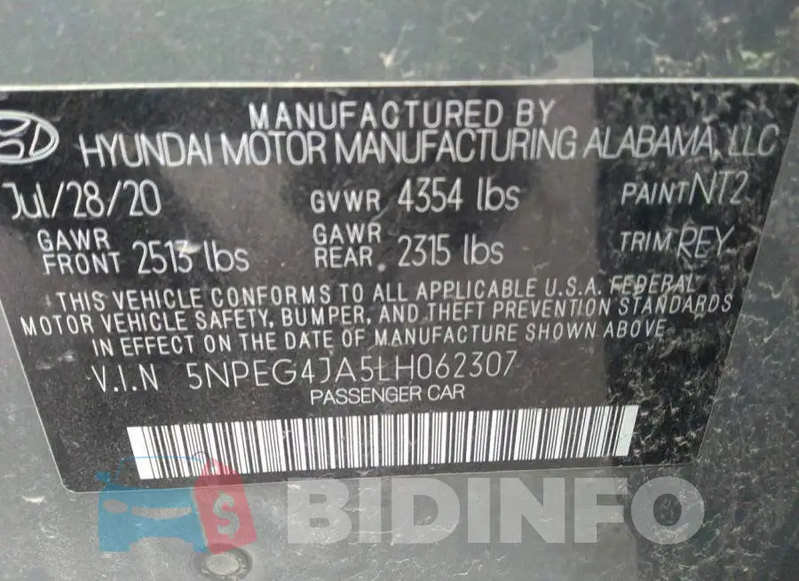 5NPEG4JA5LH062307 Photo# 9