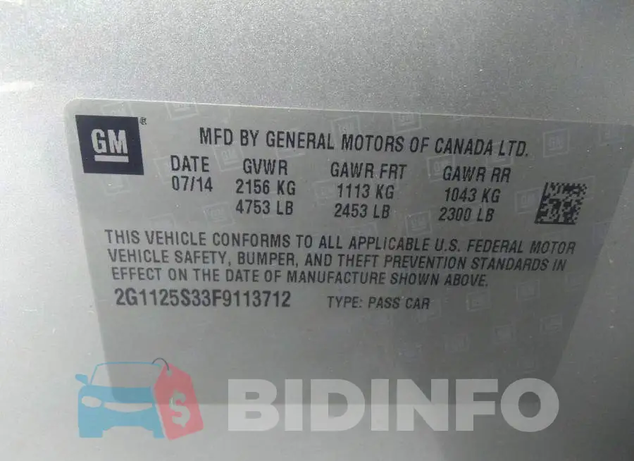 2G1125S33F9113712 Photo# 9