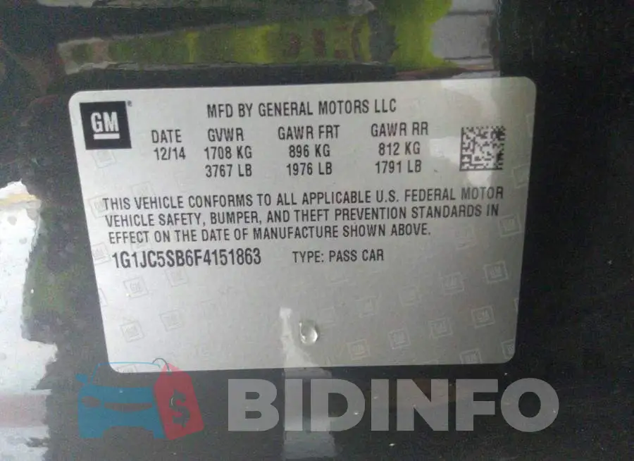 1G1JC5SB6F4151863 Photo# 9